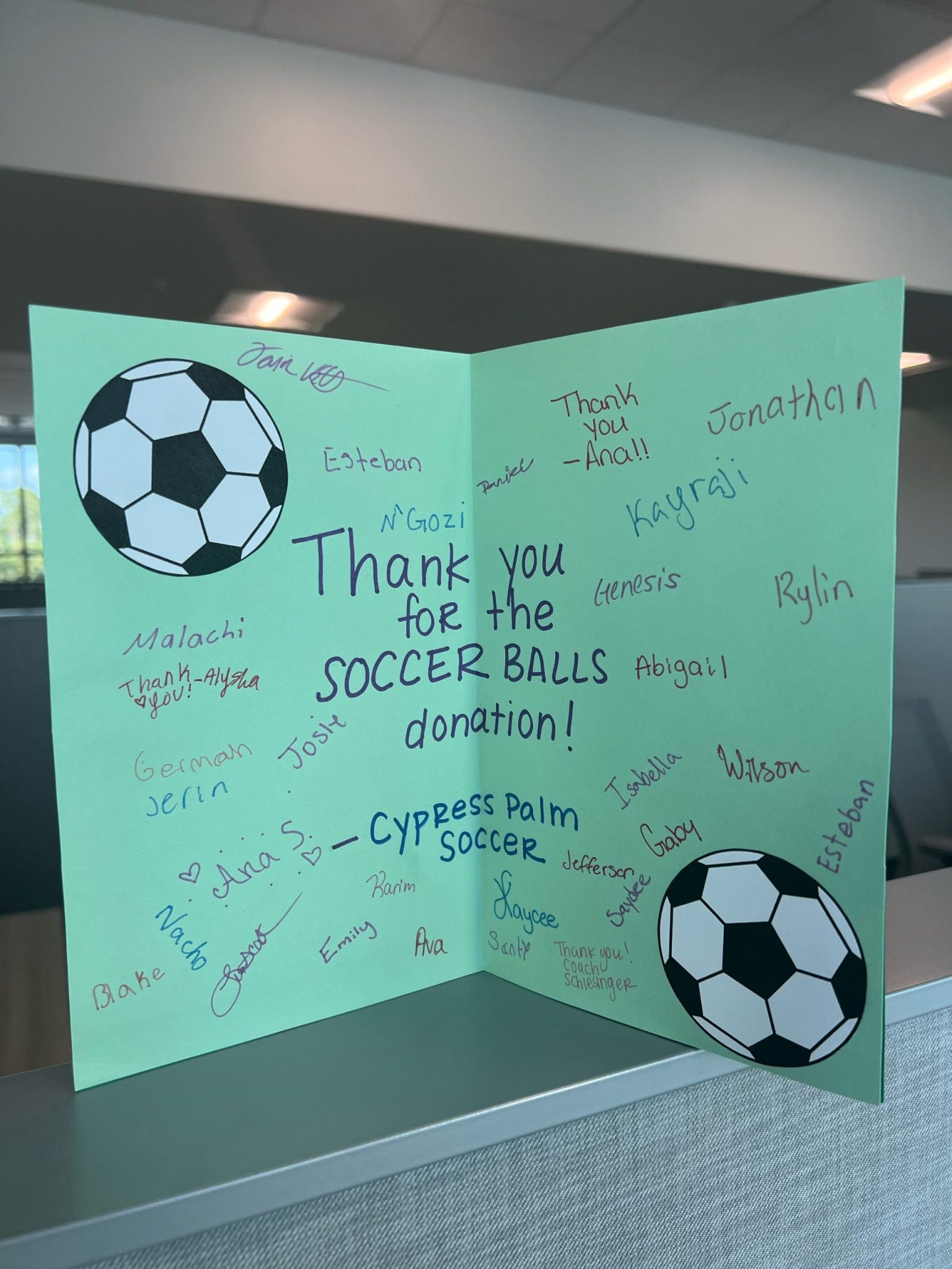 PCSC donates 100 soccer balls to Collier County Middle School